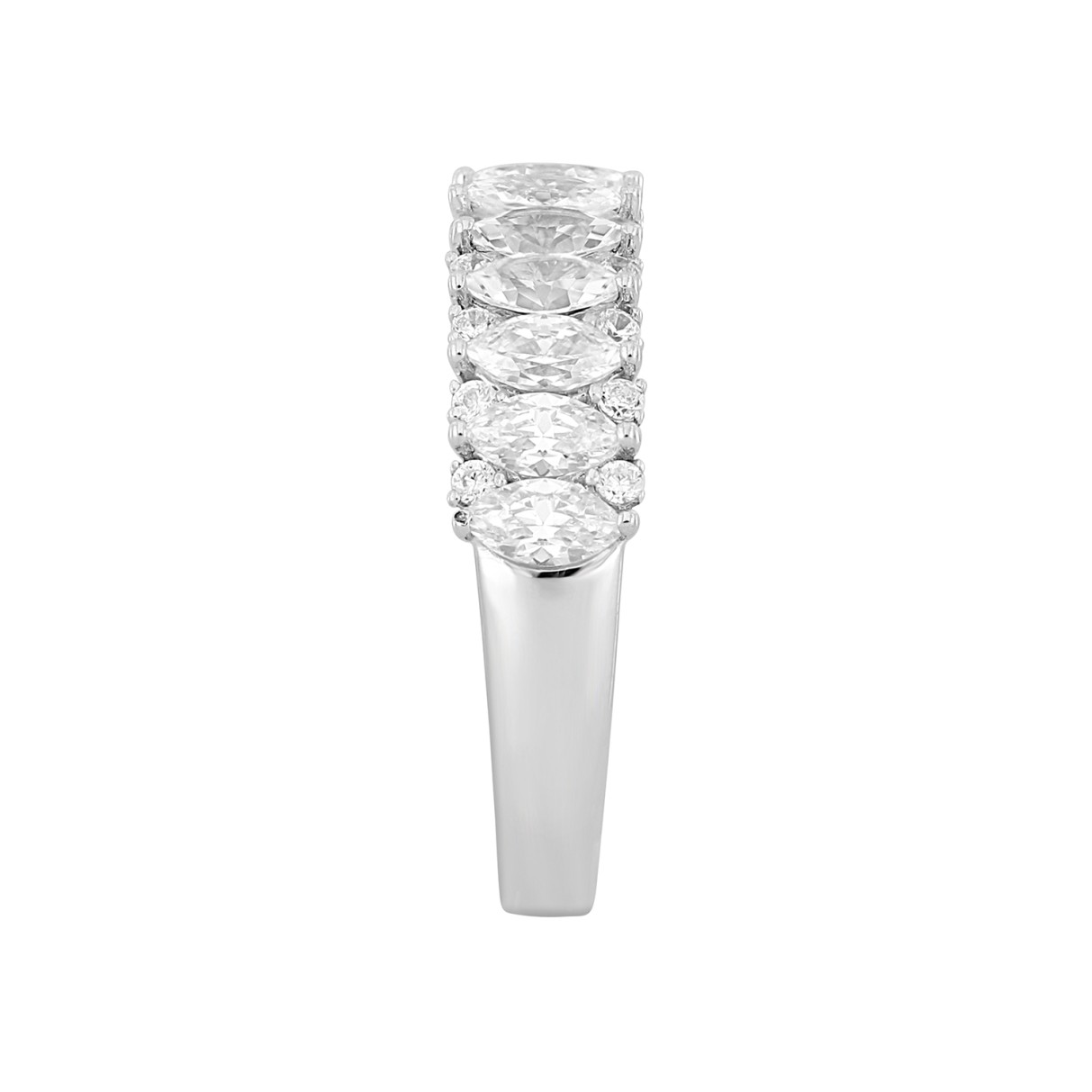 14K WHITE GOLD 1 1/2CT ROUND/MARQUISE DIAMOND LADIES BAND