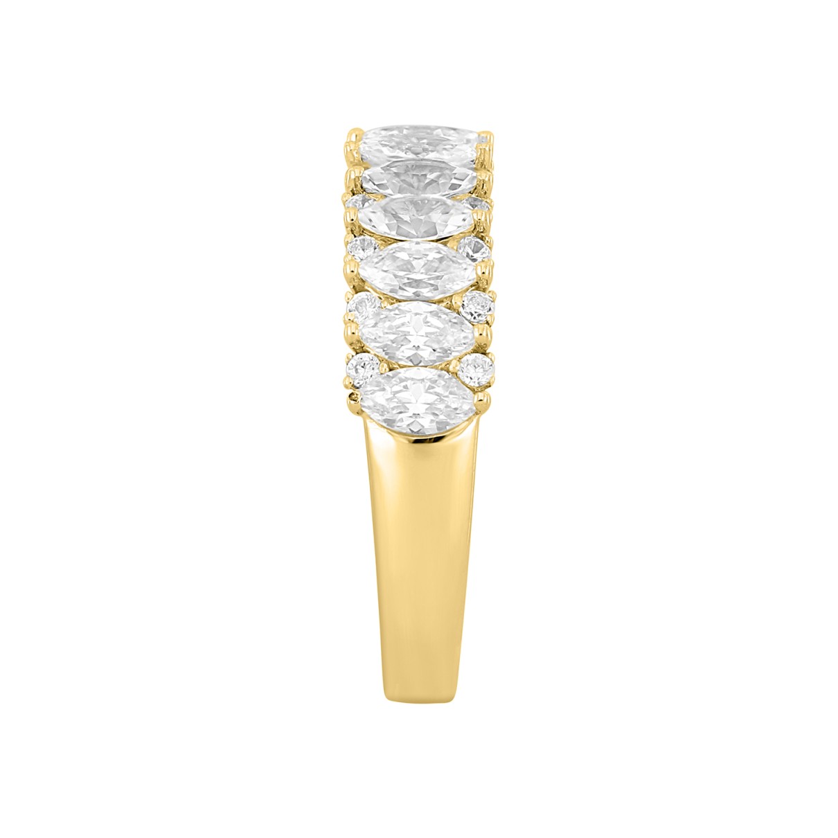 14K YELLOW GOLD 1 1/2CT ROUND/MARQUISE DIAMOND LADIES BAND