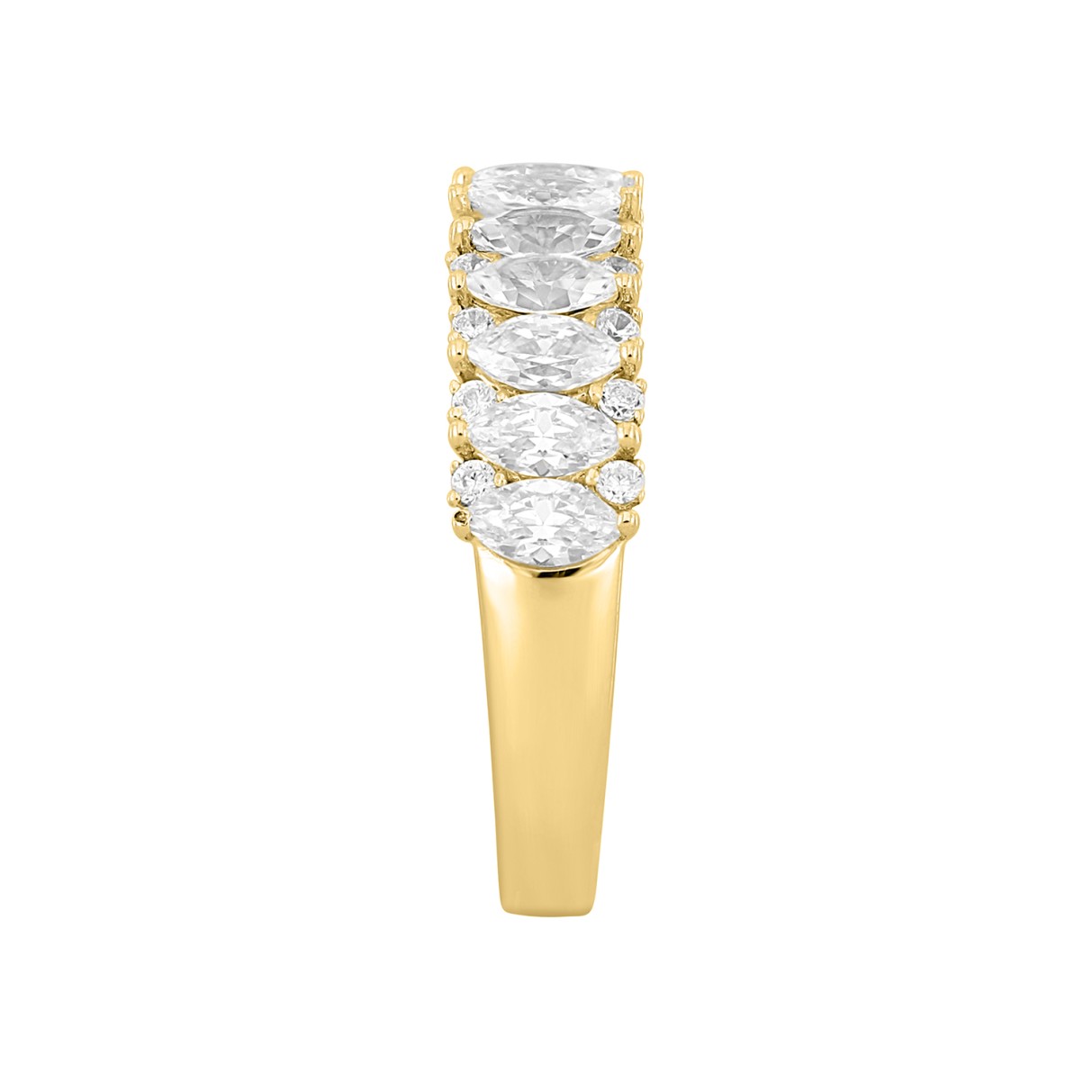 14K YELLOW GOLD 1 1/2CT ROUND/MARQUISE DIAMOND LADIES BAND