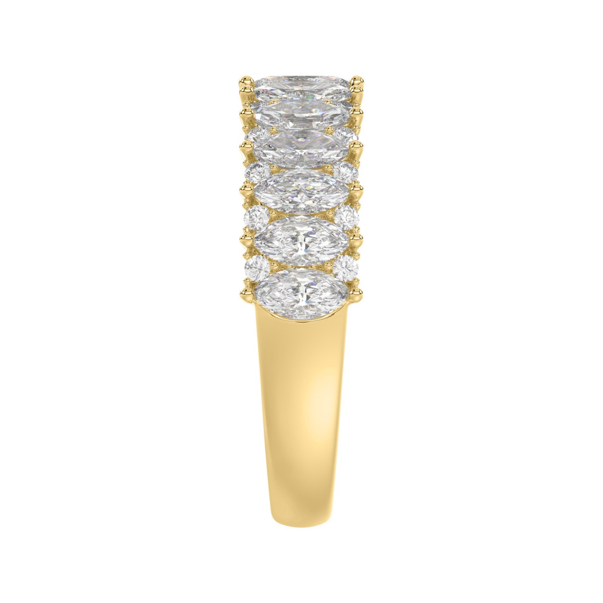 14K YELLOW GOLD 1 1/2CT ROUND/MARQUISE DIAMOND LADIES BAND