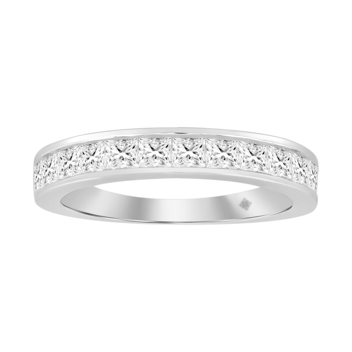 14K WHITE GOLD 1CT PRINCESS DIAMOND LADIES BAND