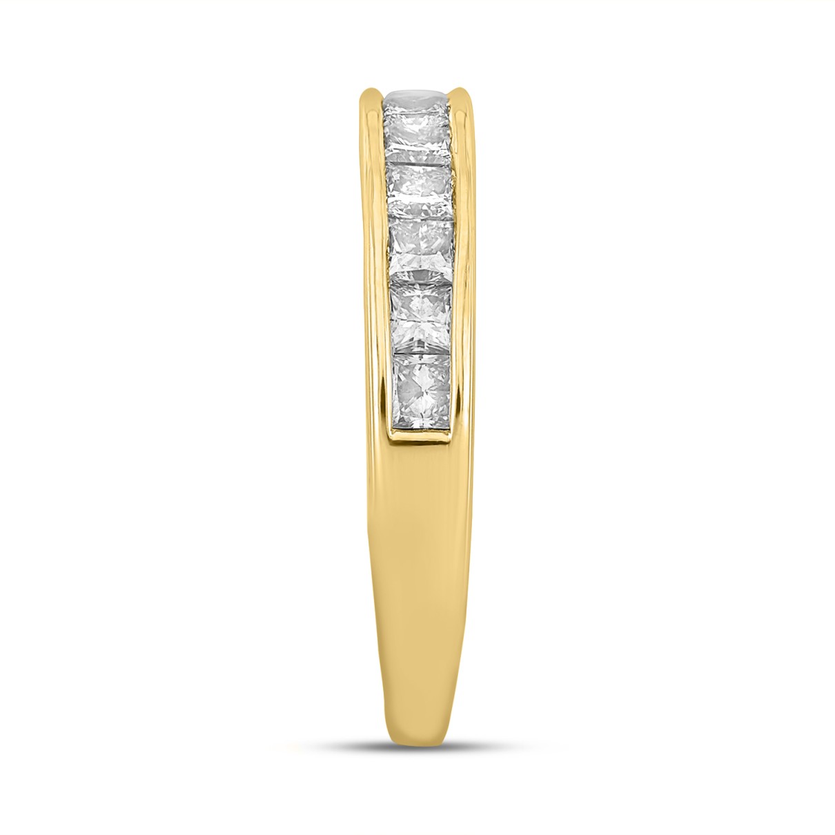 14K YELLOW GOLD 1CT PRINCESS DIAMOND LADIES BAND