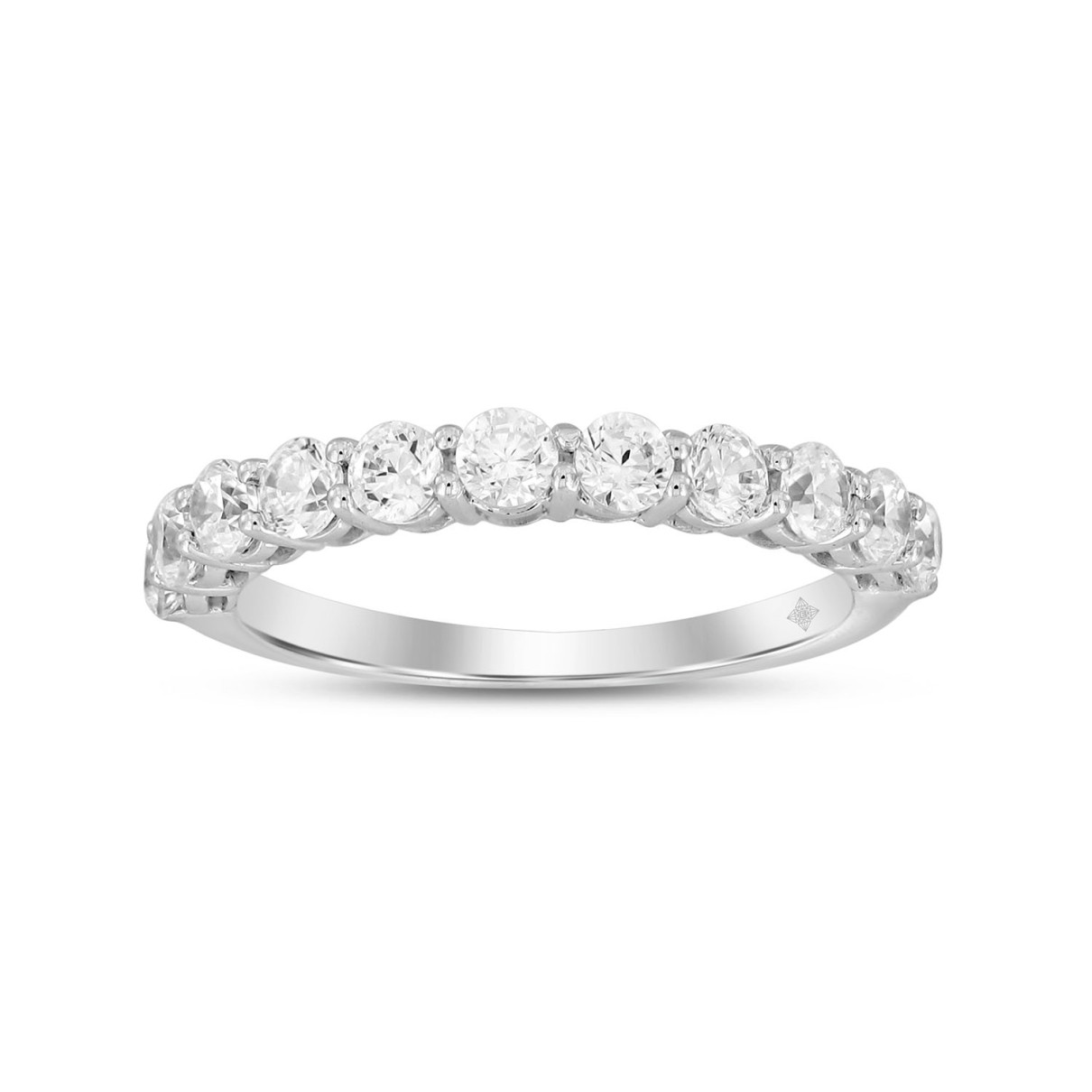 LADIES BAND 1CT ROUND DIAMOND 14K WHITE GOLD