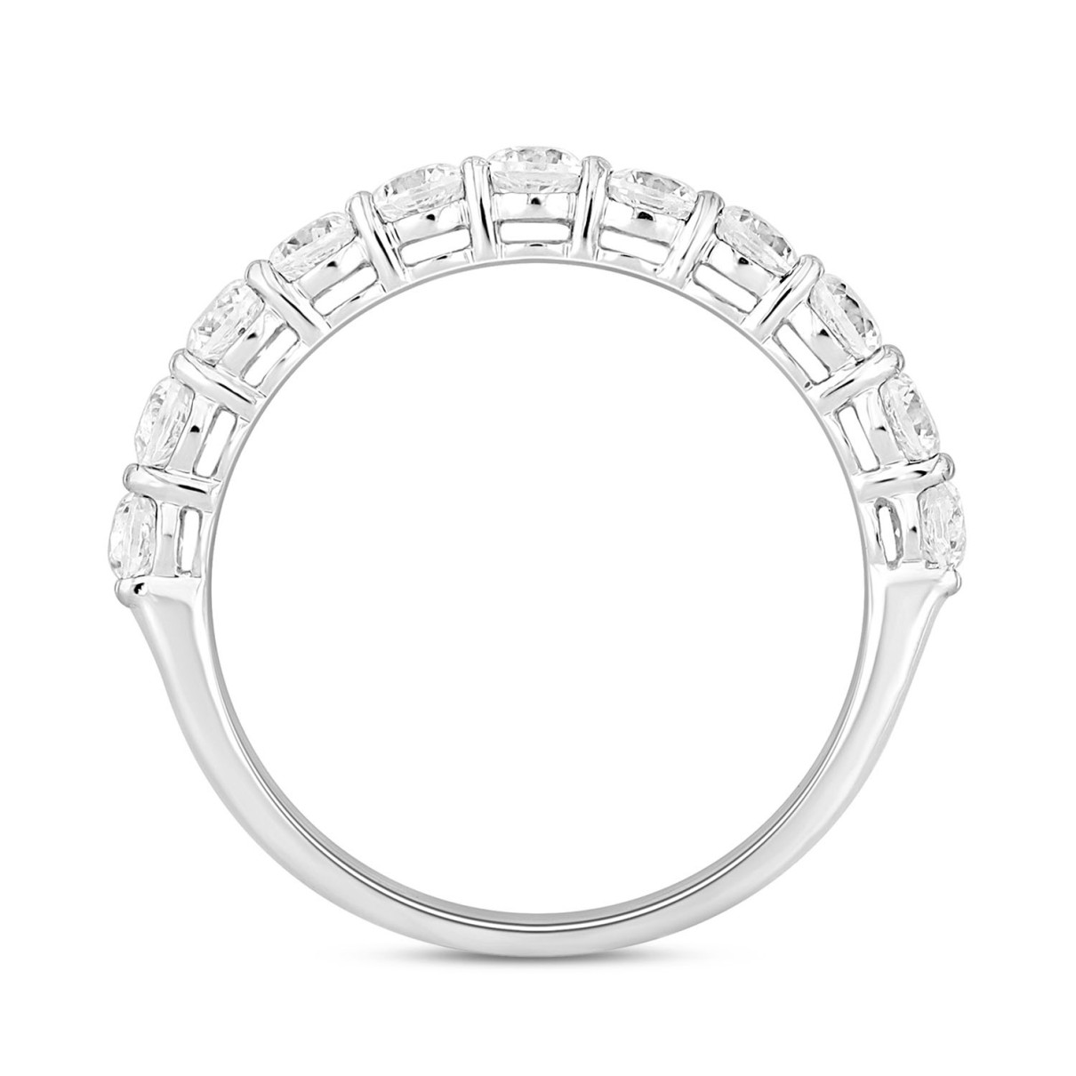 LADIES BAND 1CT ROUND DIAMOND 14K WHITE GOLD