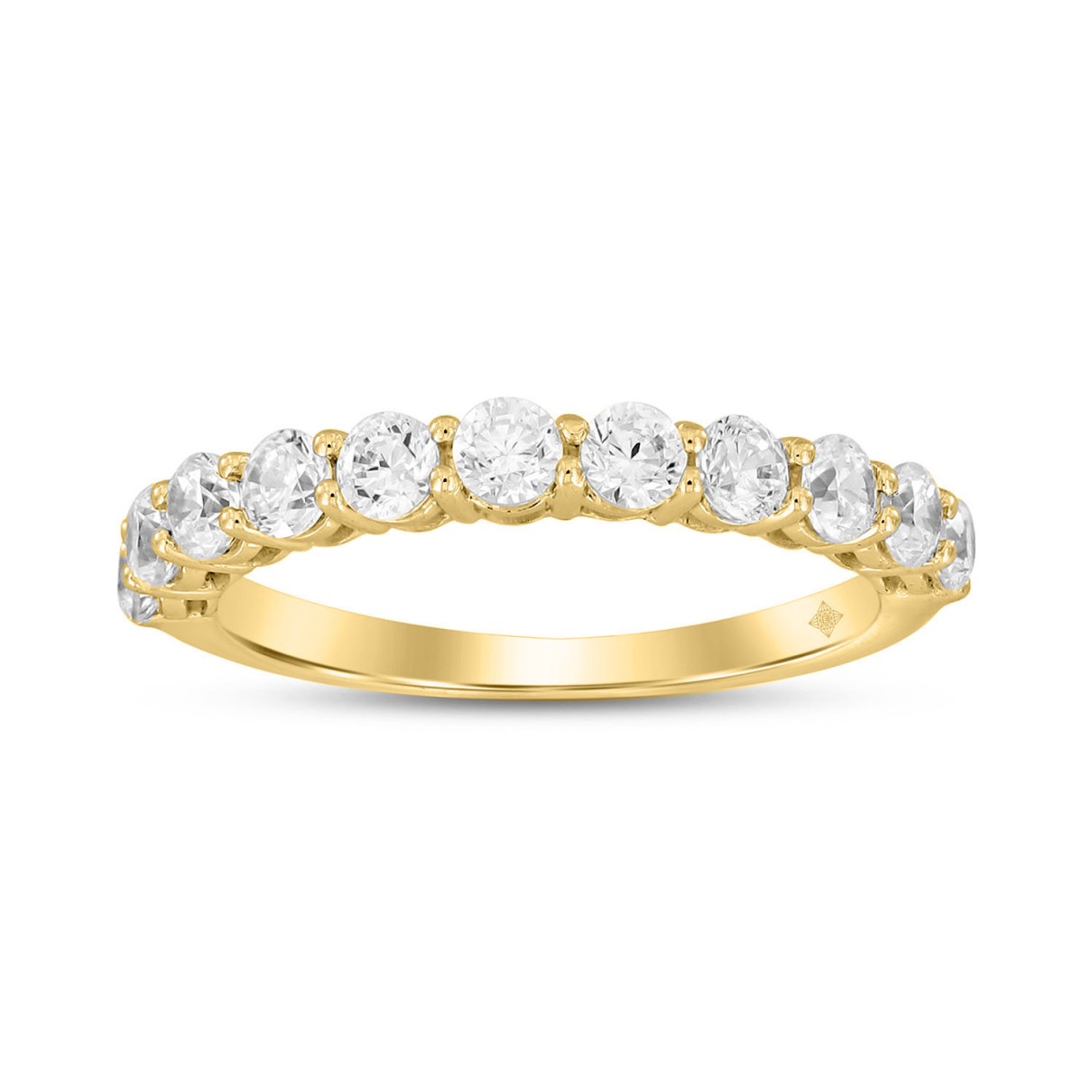 LADIES BAND 1CT ROUND DIAMOND 14K YELLOW GOLD