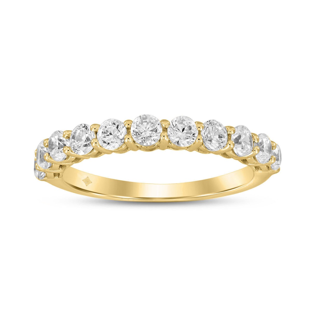 18K YELLOW GOLD 1.00CT ROUND DIAMOND LADIES BAND...