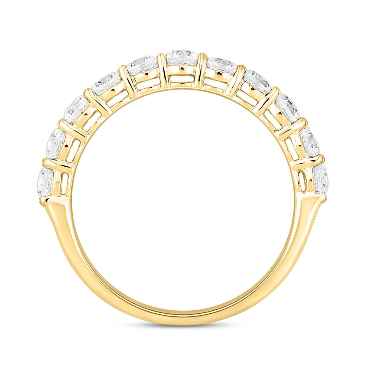 LADIES BAND 1CT ROUND DIAMOND 14K YELLOW GOLD