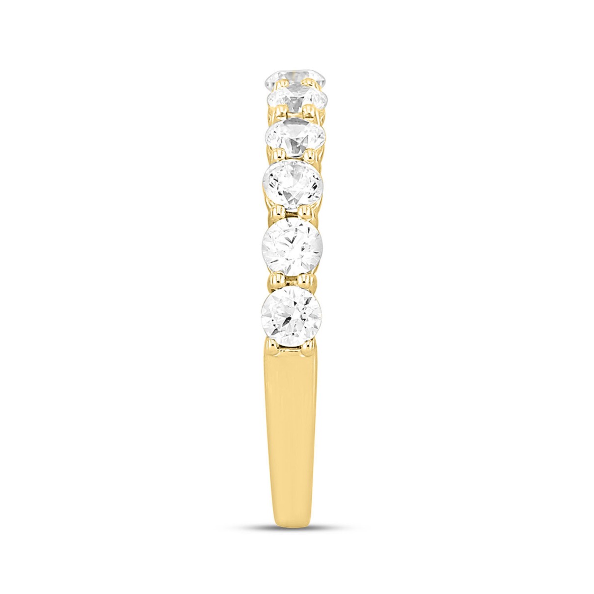 LADIES BAND 1CT ROUND DIAMOND 14K YELLOW GOLD