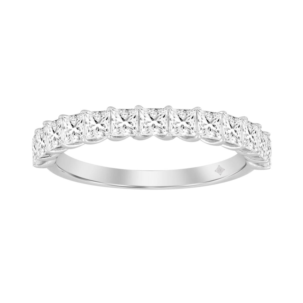 LADIES BAND 1CT PRINCESS DIAMOND 14K WHITE GOLD...