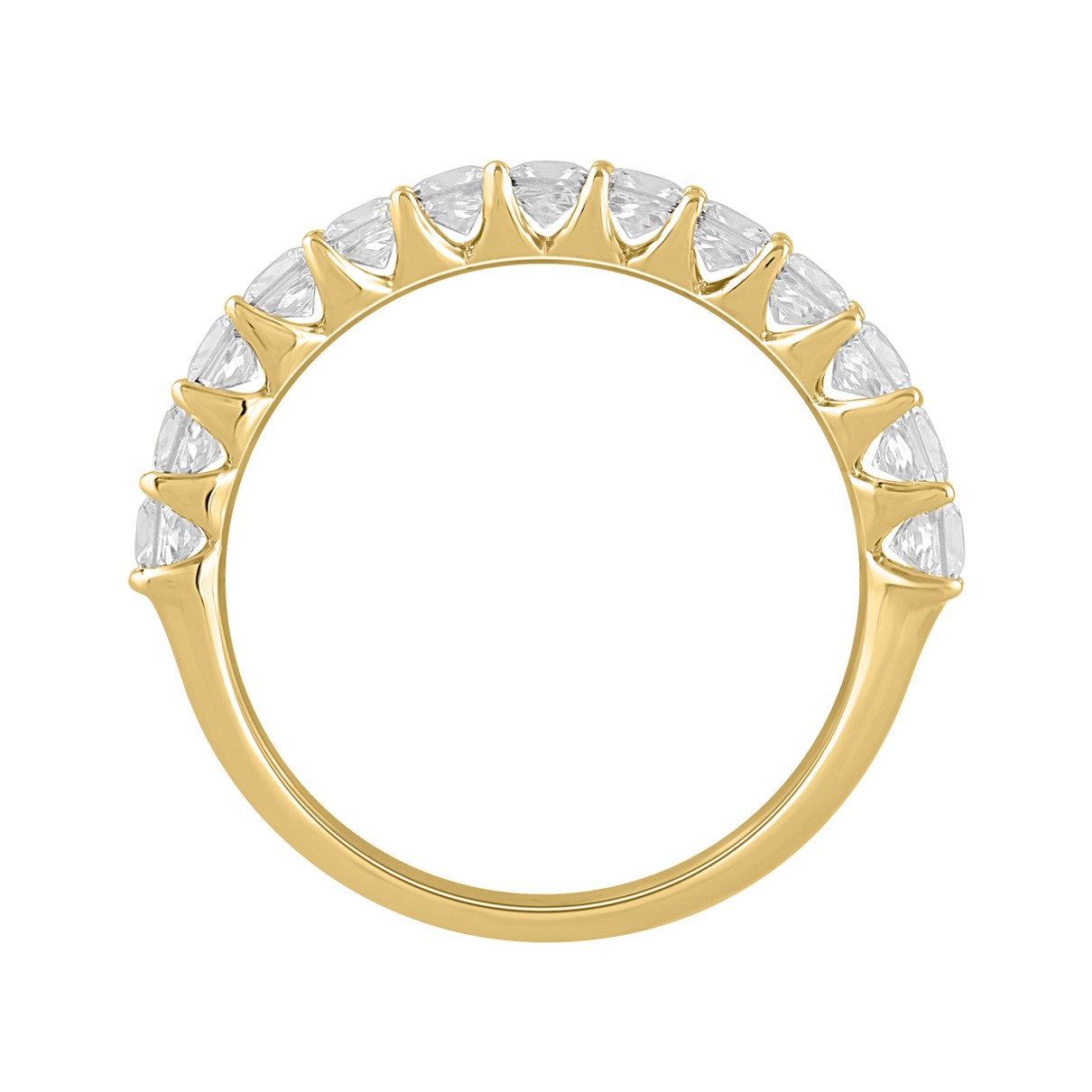 LADIES BAND 1CT PRINCESS DIAMOND 14K YELLOW GOLD