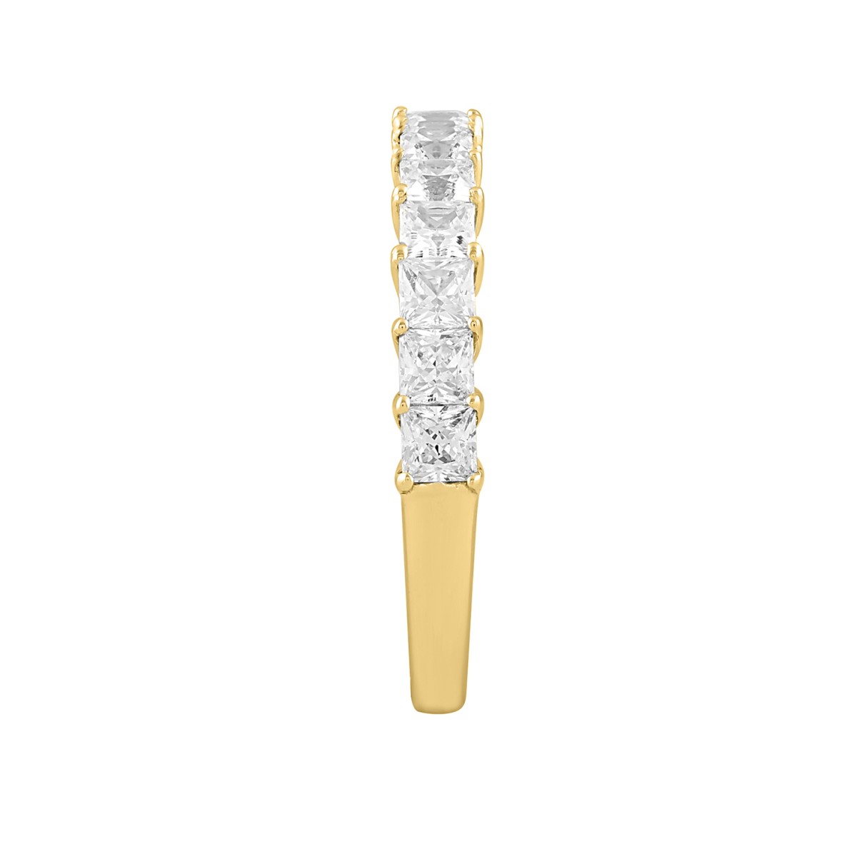 LADIES BAND 1CT PRINCESS DIAMOND 14K YELLOW GOLD