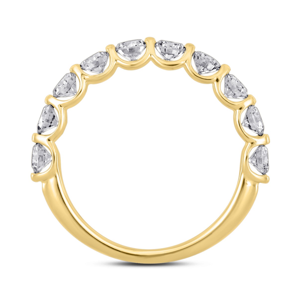 18K YELLOW GOLD 1.00CT ROUND DIAMOND LADIES BAND