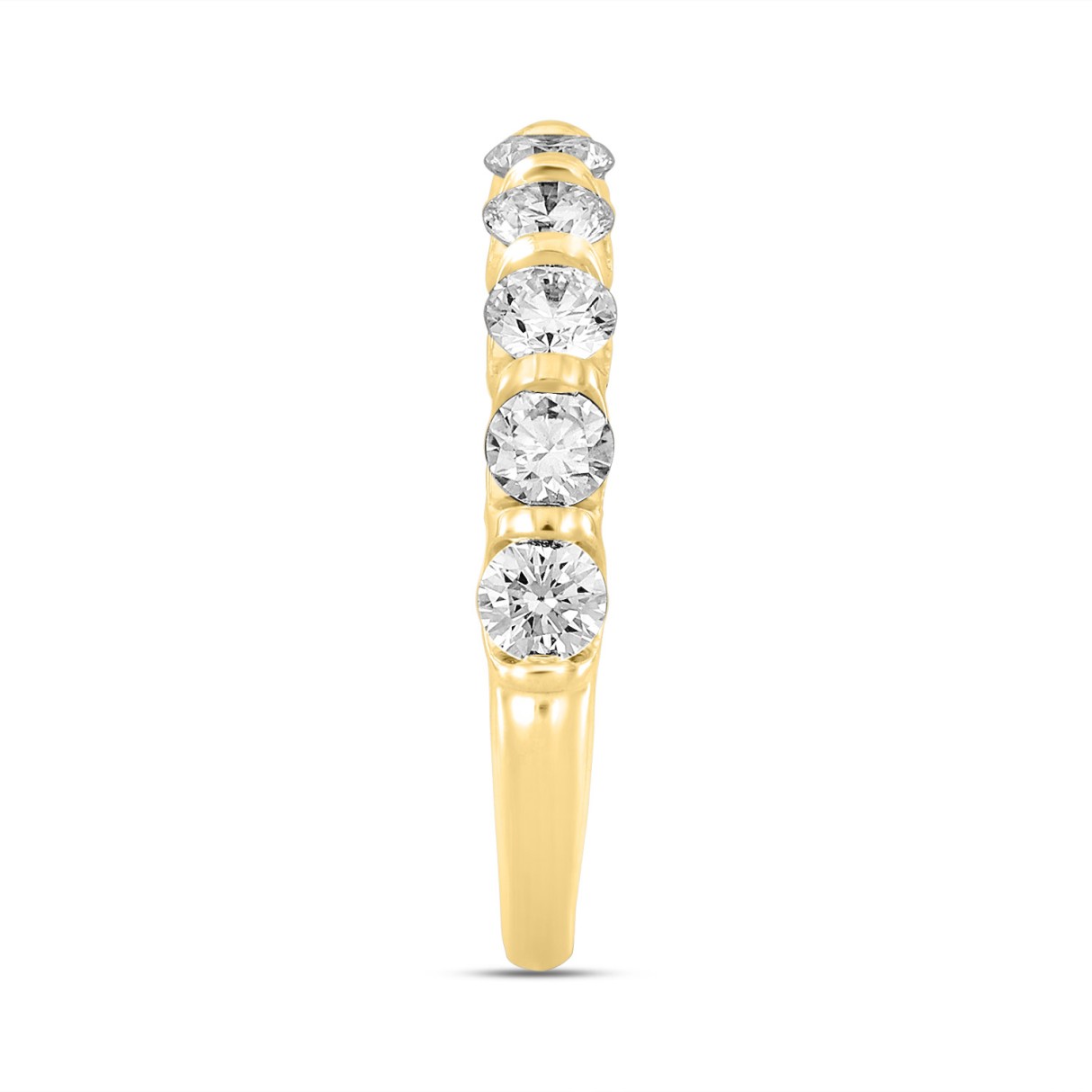 18K YELLOW GOLD 1.00CT ROUND DIAMOND LADIES BAND