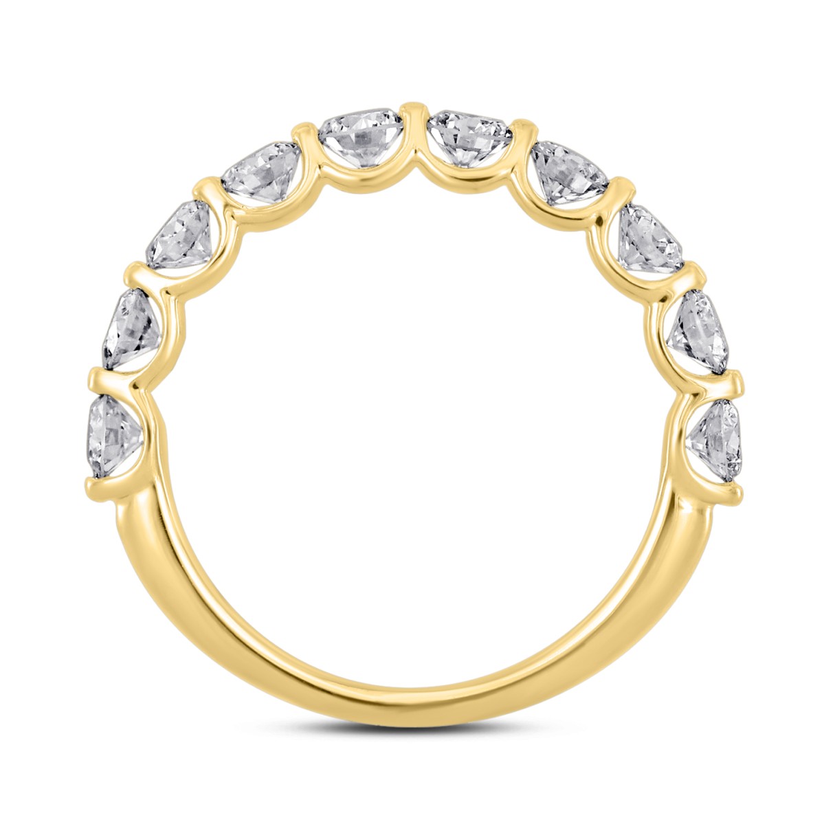 LADIES BAND 1CT ROUND DIAMOND 14K YELLOW GOLD