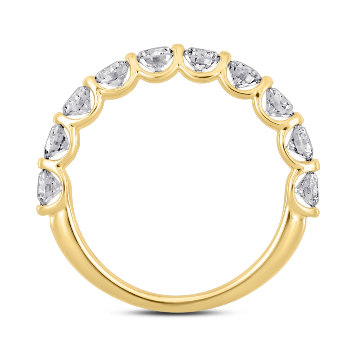LADIES BAND 1CT ROUND DIAMOND 14K YELLOW GOLD