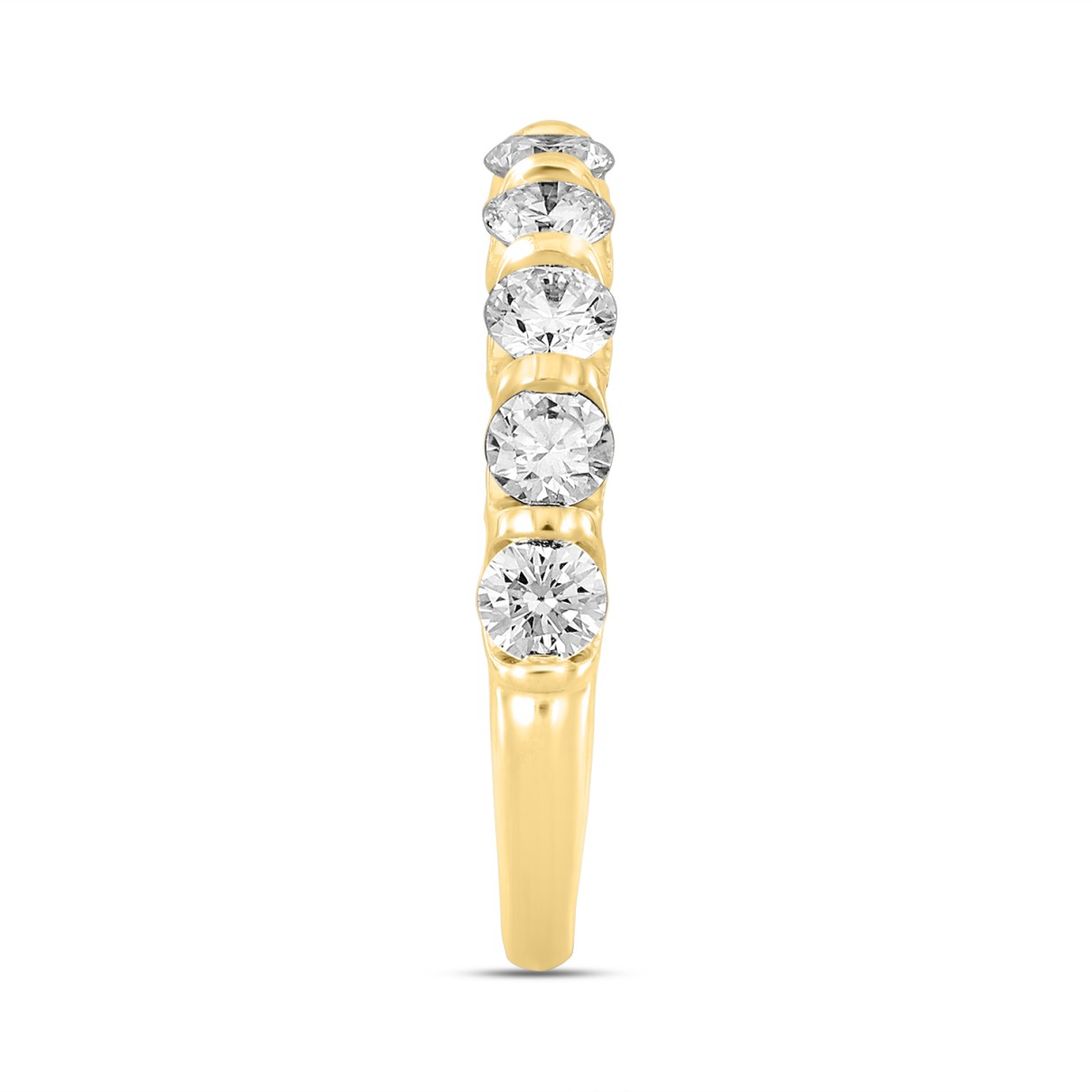 LADIES BAND 1CT ROUND DIAMOND 14K YELLOW GOLD