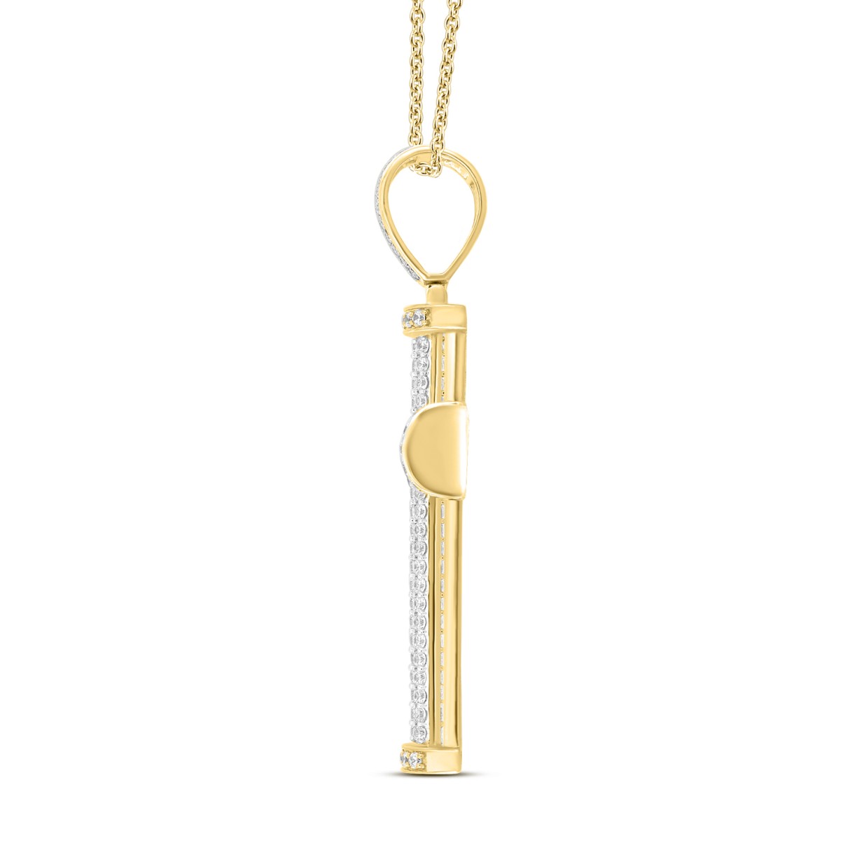 14K YELLOW GOLD 2 7/8CT ROUND DIAMOND MEN'S PENDANT