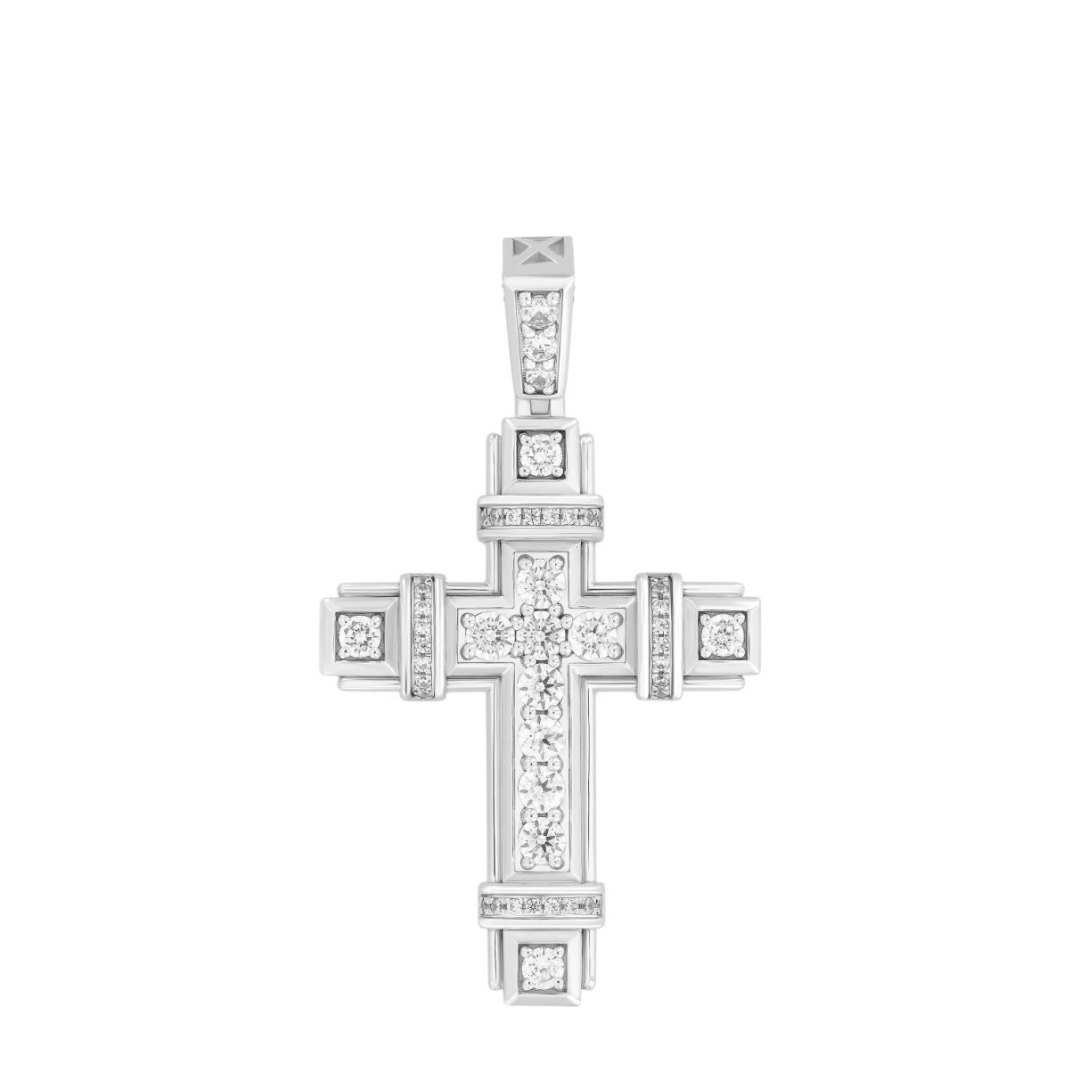 14K WHITE GOLD 2 1/2CT ROUND DIAMOND MEN'S PENDANT...