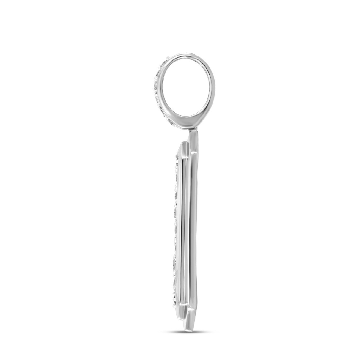 14K WHITE GOLD 4CT ROUND DIAMOND MEN'S PENDANT