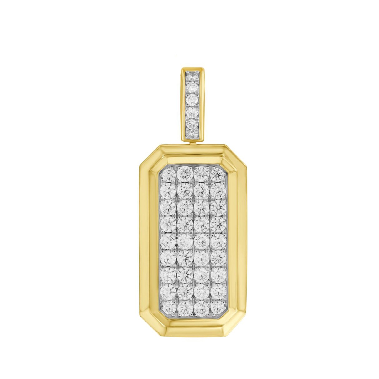 14K YELLOW GOLD 4CT ROUND DIAMOND MEN'S PENDANT...