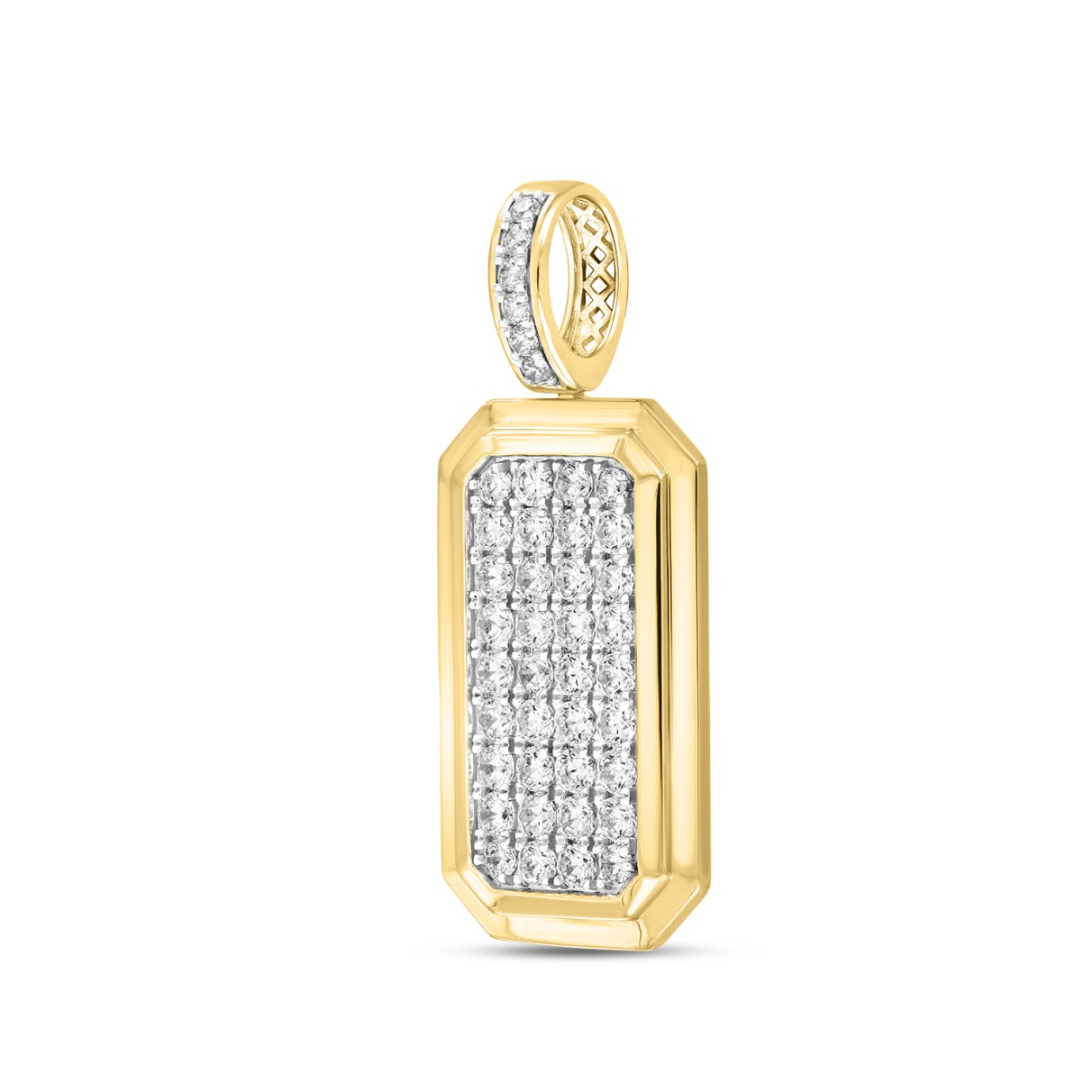 14K YELLOW GOLD 4CT ROUND DIAMOND MEN'S PENDANT