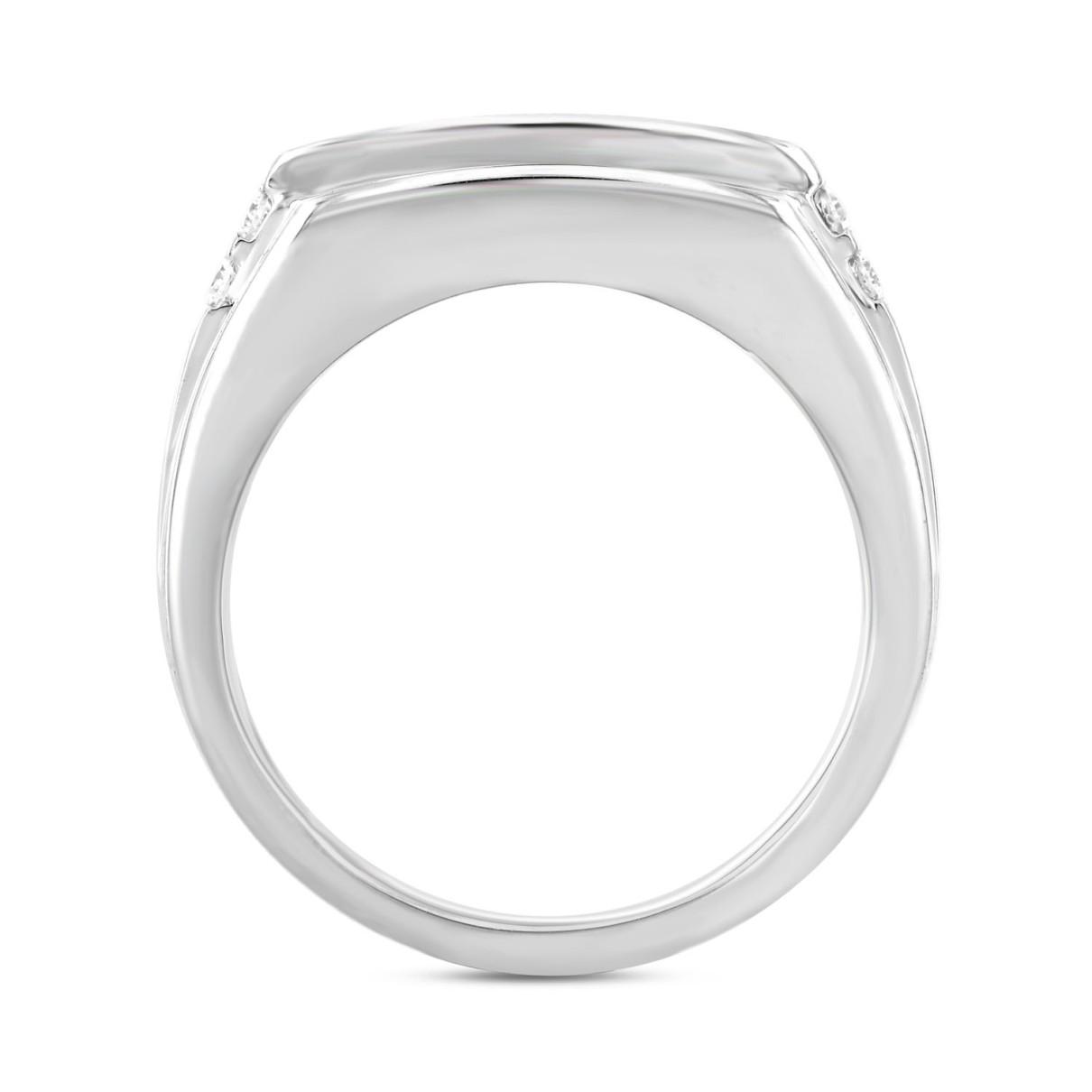 MEN'S RING 1 1/2CT ROUND DIAMOND 14K WHITE GOLD