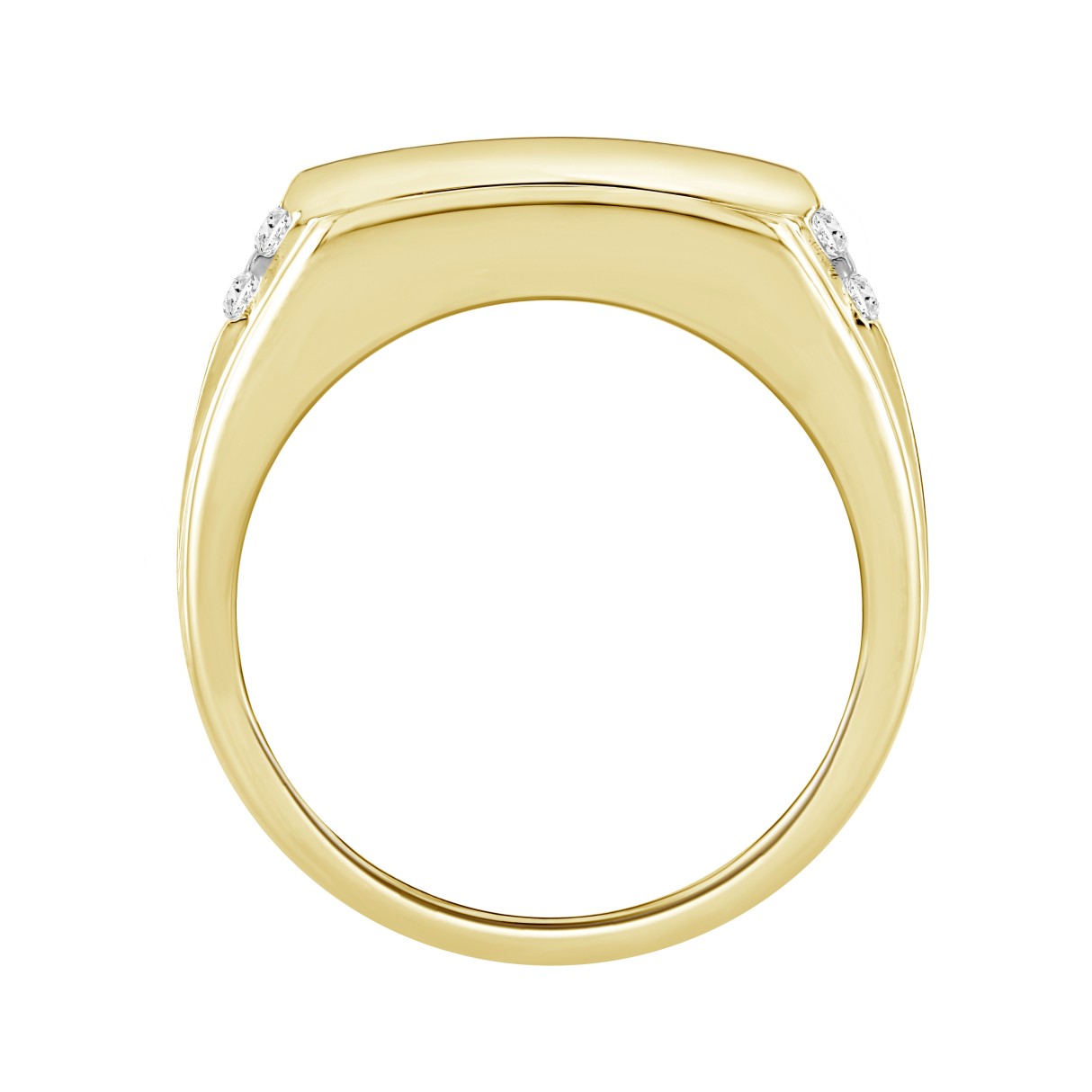 MEN'S RING 1 1/2CT ROUND DIAMOND 14K YELLOW GOLD