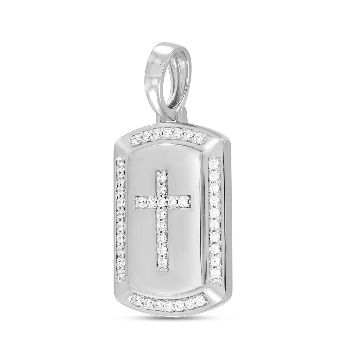 14K WHITE GOLD 1CT ROUND DIAMOND MEN'S PENDANT