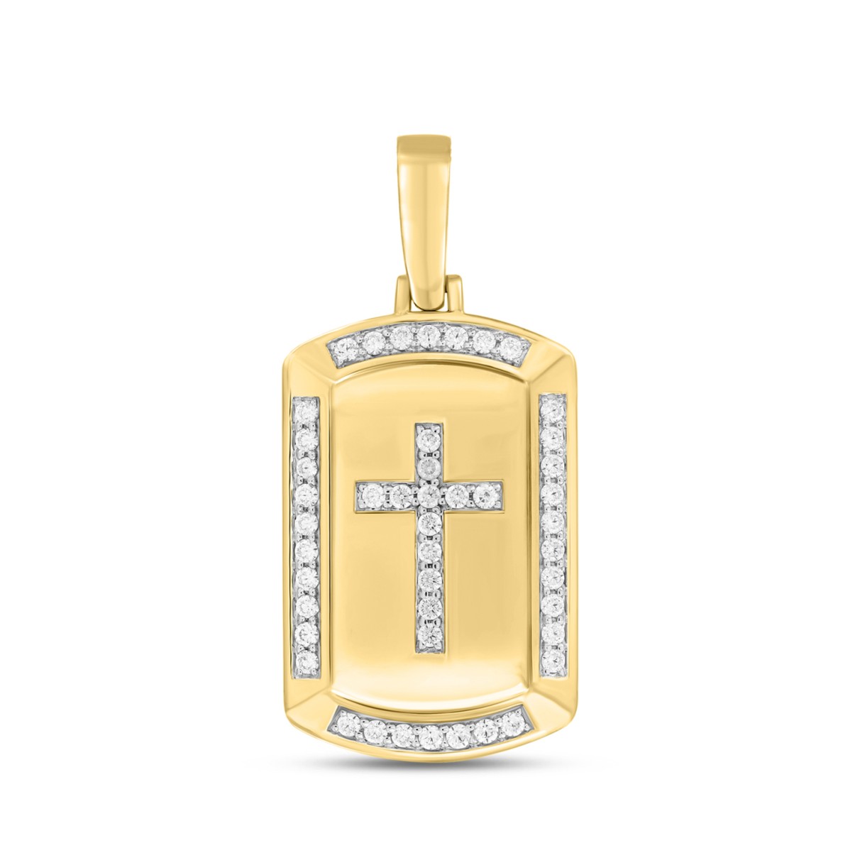 14K YELLOW GOLD 1CT ROUND DIAMOND MEN'S PENDANT...