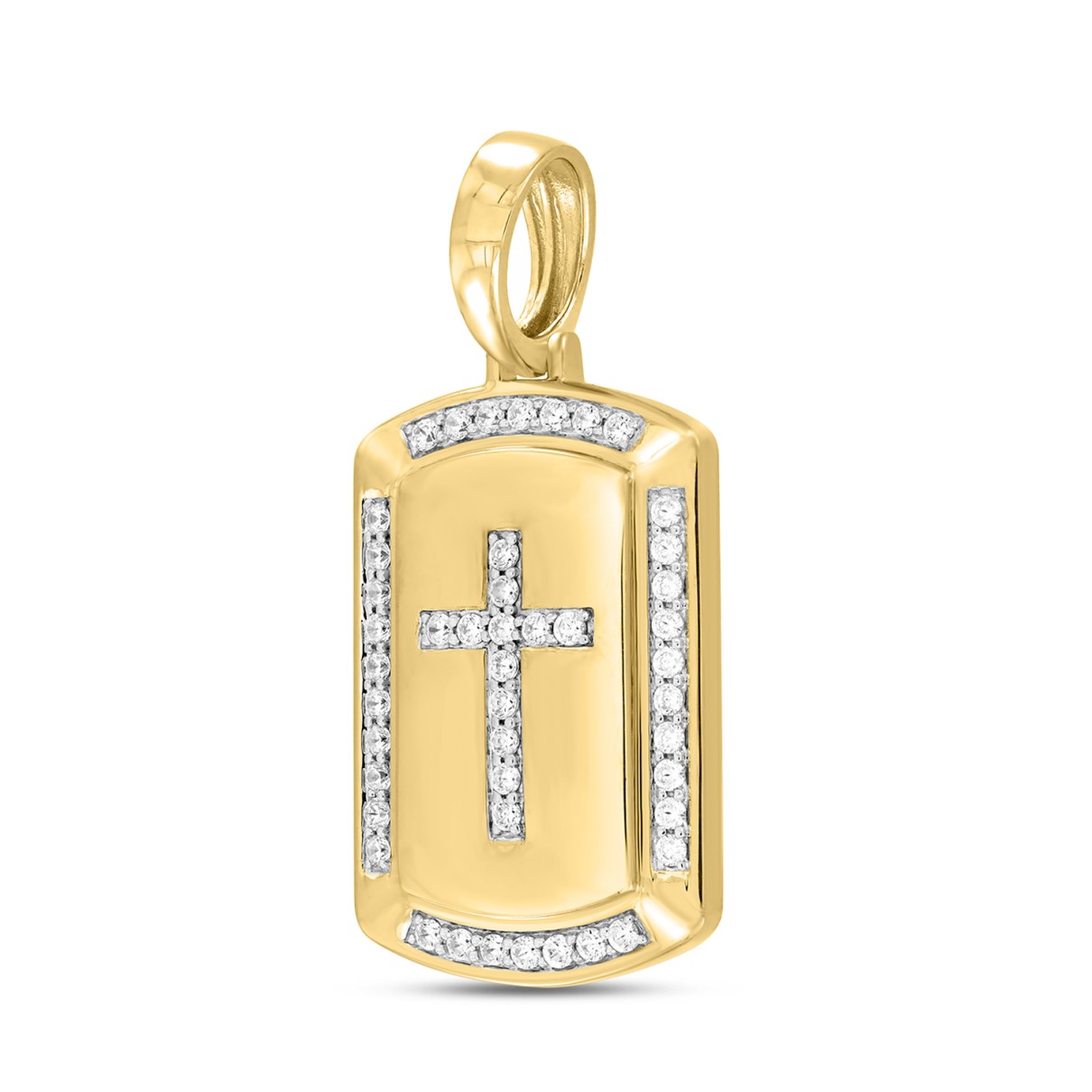 14K YELLOW GOLD 1CT ROUND DIAMOND MEN'S PENDANT