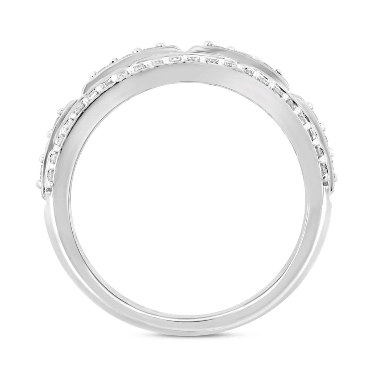 MEN'S RING 1 1/4CT ROUND DIAMOND 14K WHITE GOLD