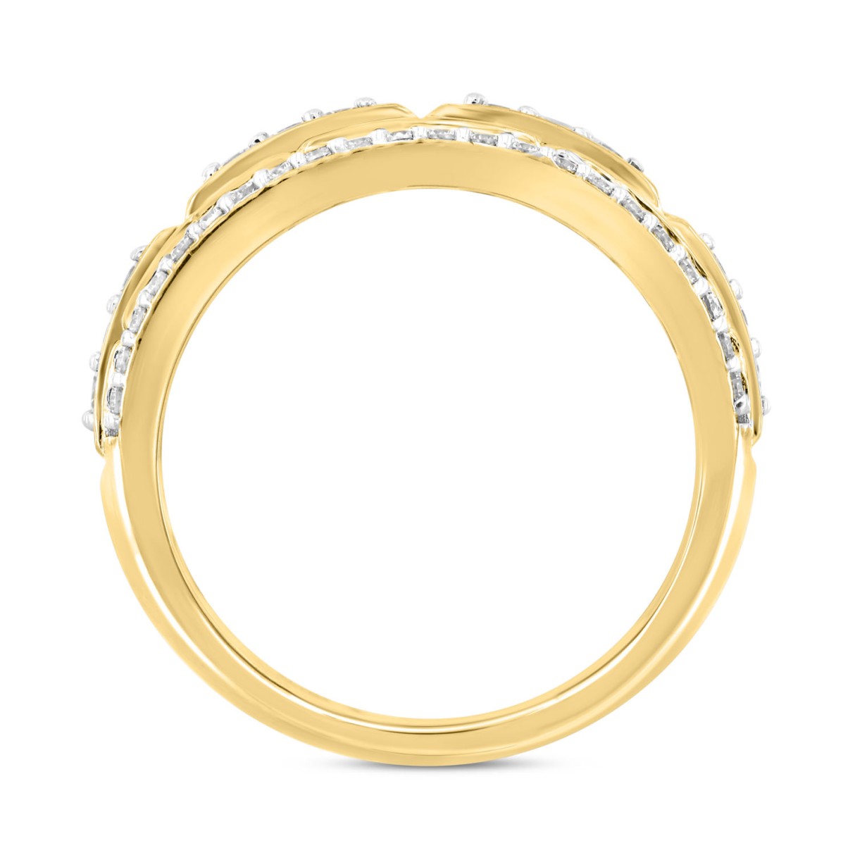 MEN'S RING 1 1/4CT ROUND DIAMOND 14K YELLOW GOLD