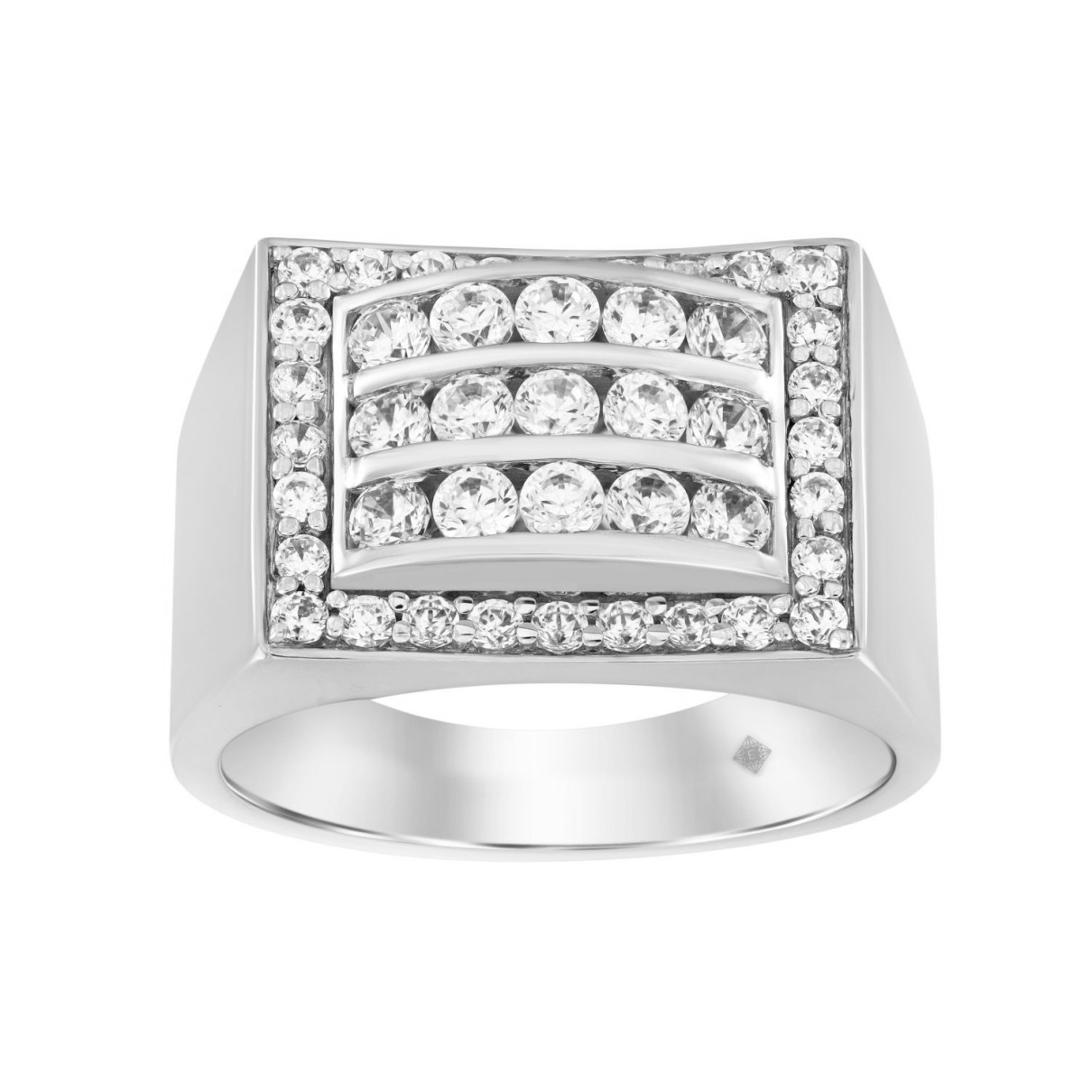 MEN'S RING 1 1/2CT ROUND DIAMOND 14K WHITE GOLD...