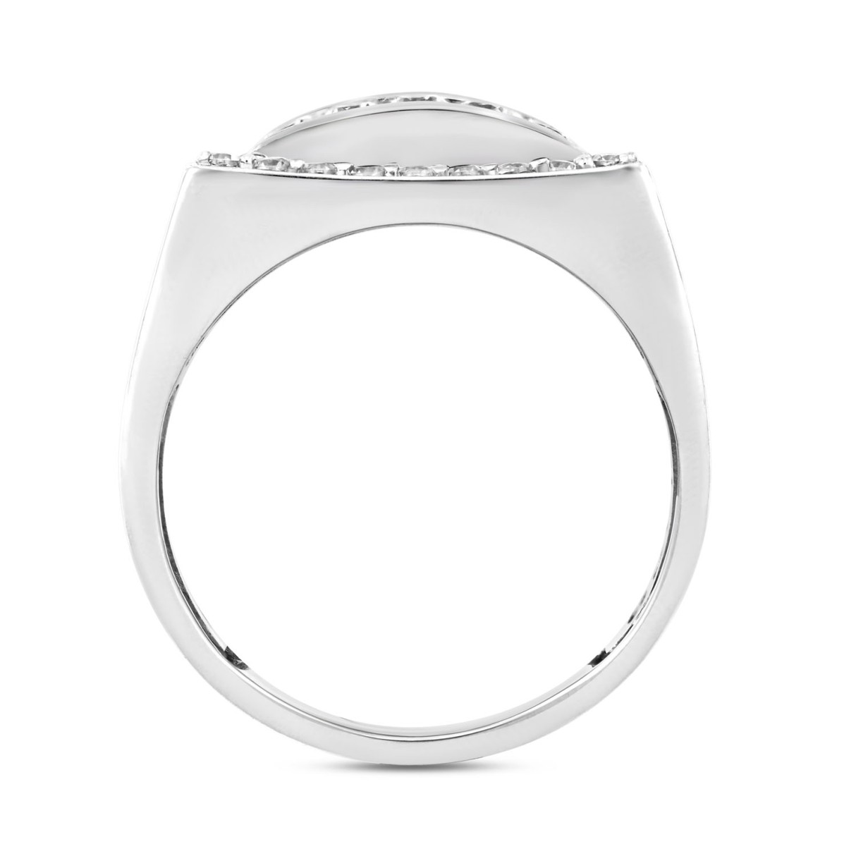 MEN'S RING 1 1/2CT ROUND DIAMOND 14K WHITE GOLD