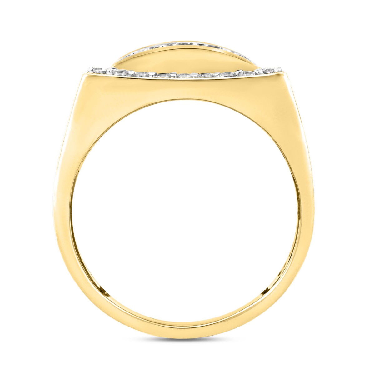 MEN'S RING 1 1/2CT ROUND DIAMOND 14K YELLOW GOLD