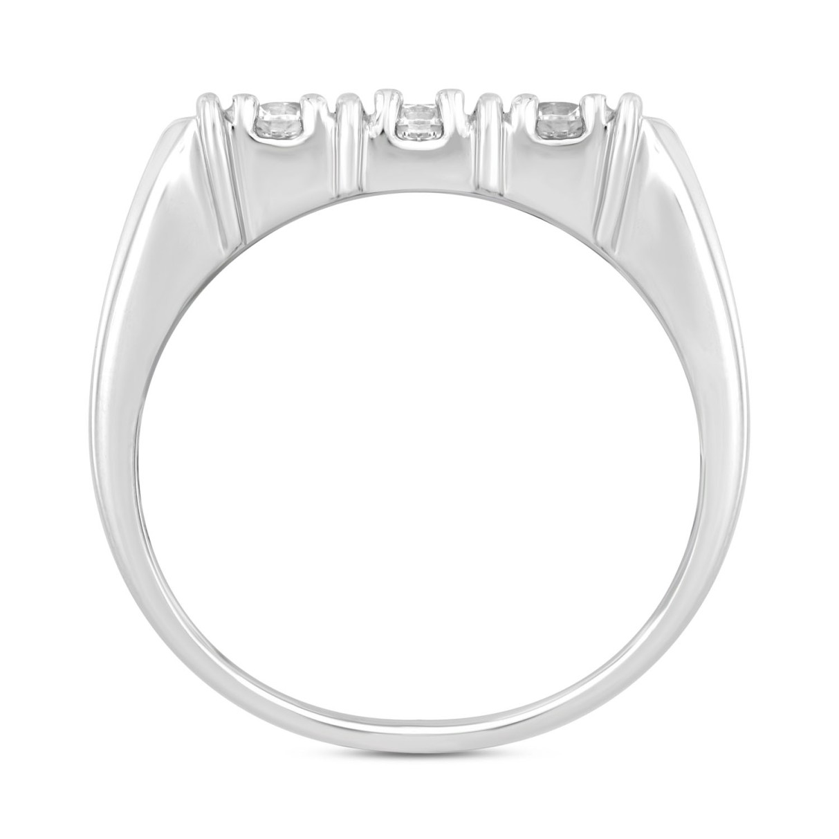 MEN'S RING 2CT ROUND DIAMOND 14K WHITE GOLD