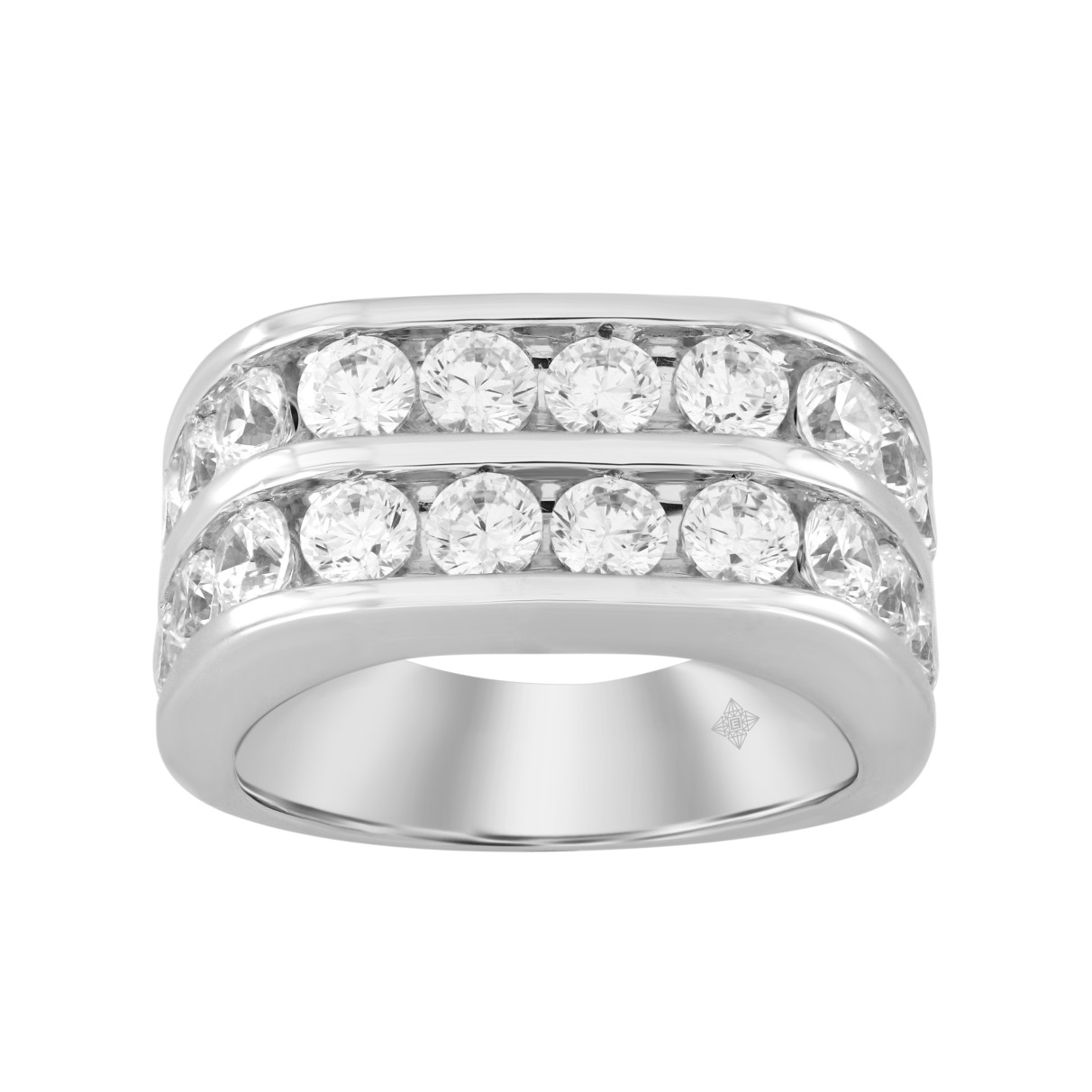 MEN'S RING 2 3/4CT ROUND DIAMOND 14K WHITE GOLD...