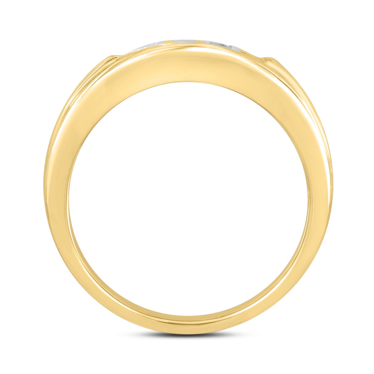 MEN'S RING 2CT ROUND DIAMOND 14K YELLOW GOLD