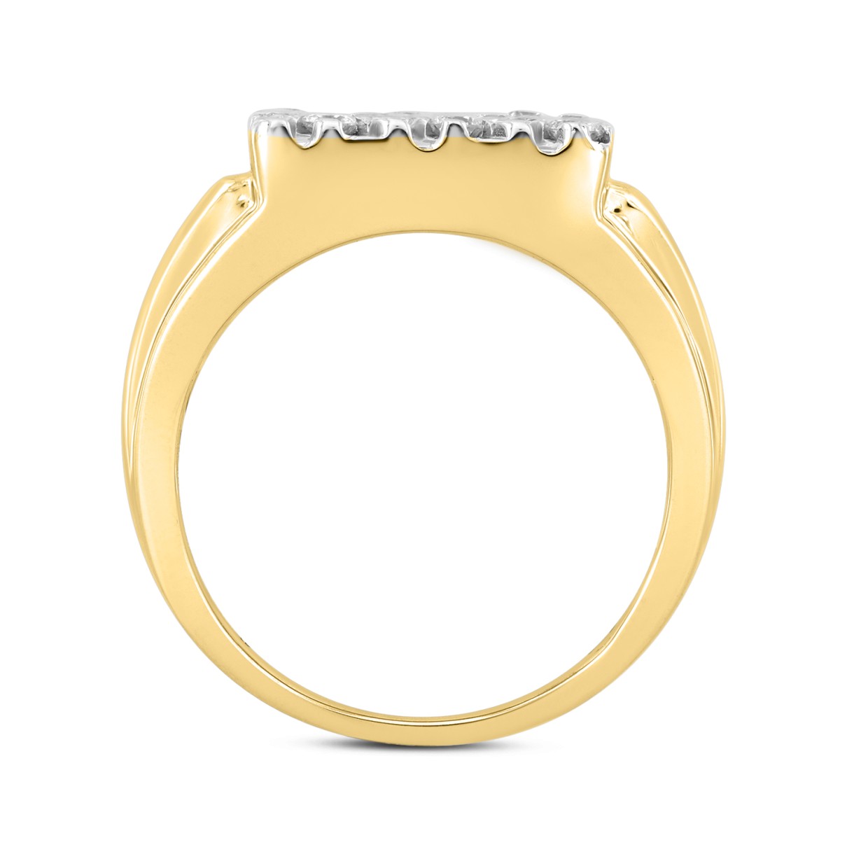 MEN'S RING 1CT ROUND DIAMOND 14K YELLOW GOLD