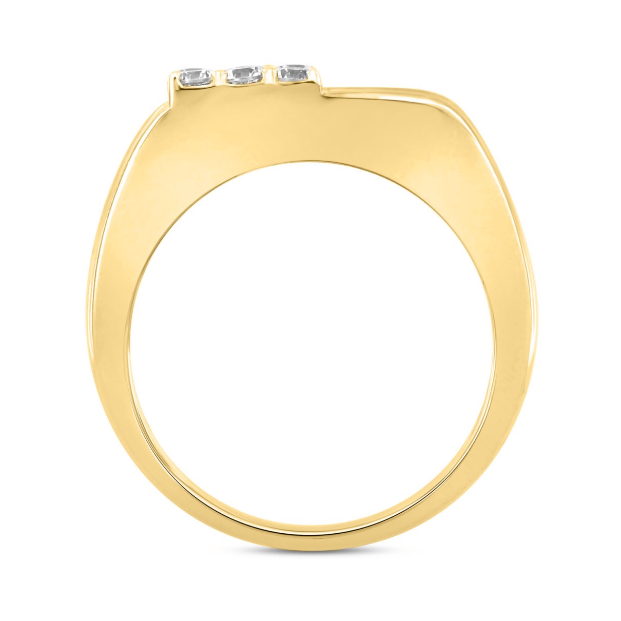 MEN'S RING 3/4CT ROUND DIAMOND 14K YELLOW GOLD