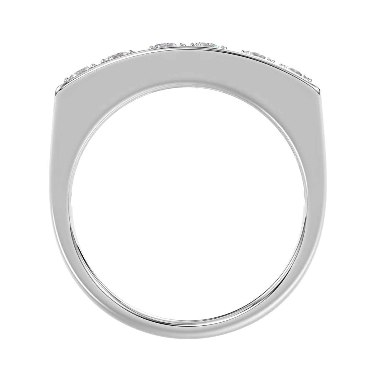 MEN'S RING 1 1/2CT ROUND DIAMOND 14K WHITE GOLD