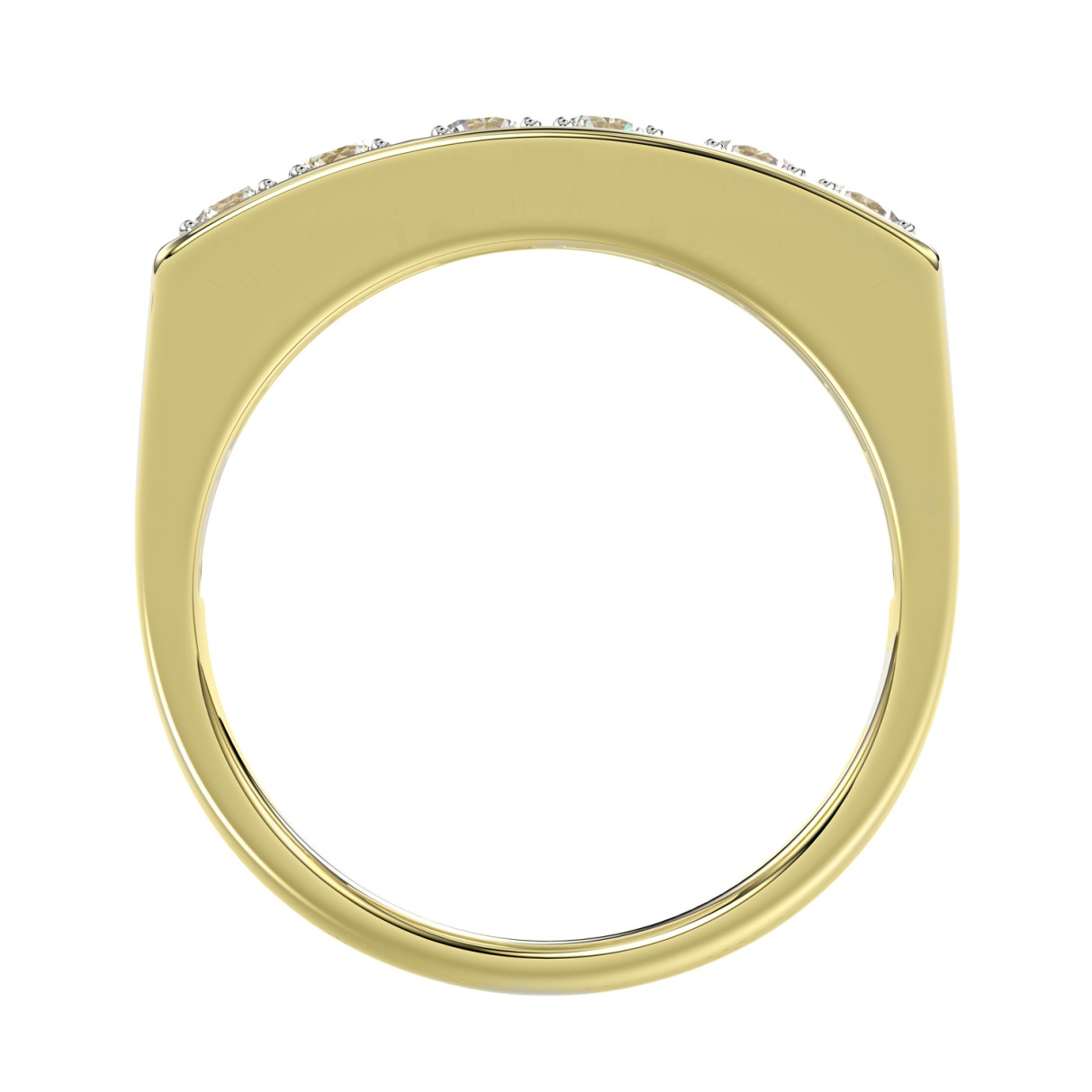 MEN'S RING 1 1/2CT ROUND DIAMOND 14K YELLOW GOLD