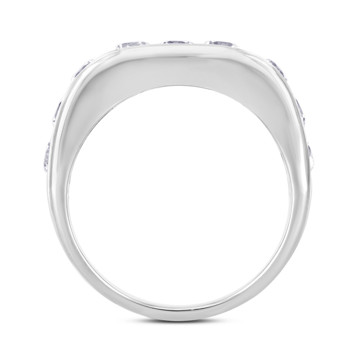 MEN'S RING 2CT ROUND DIAMOND 14K WHITE GOLD