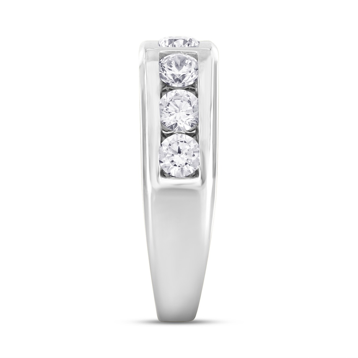 MEN'S RING 2CT ROUND DIAMOND 14K WHITE GOLD