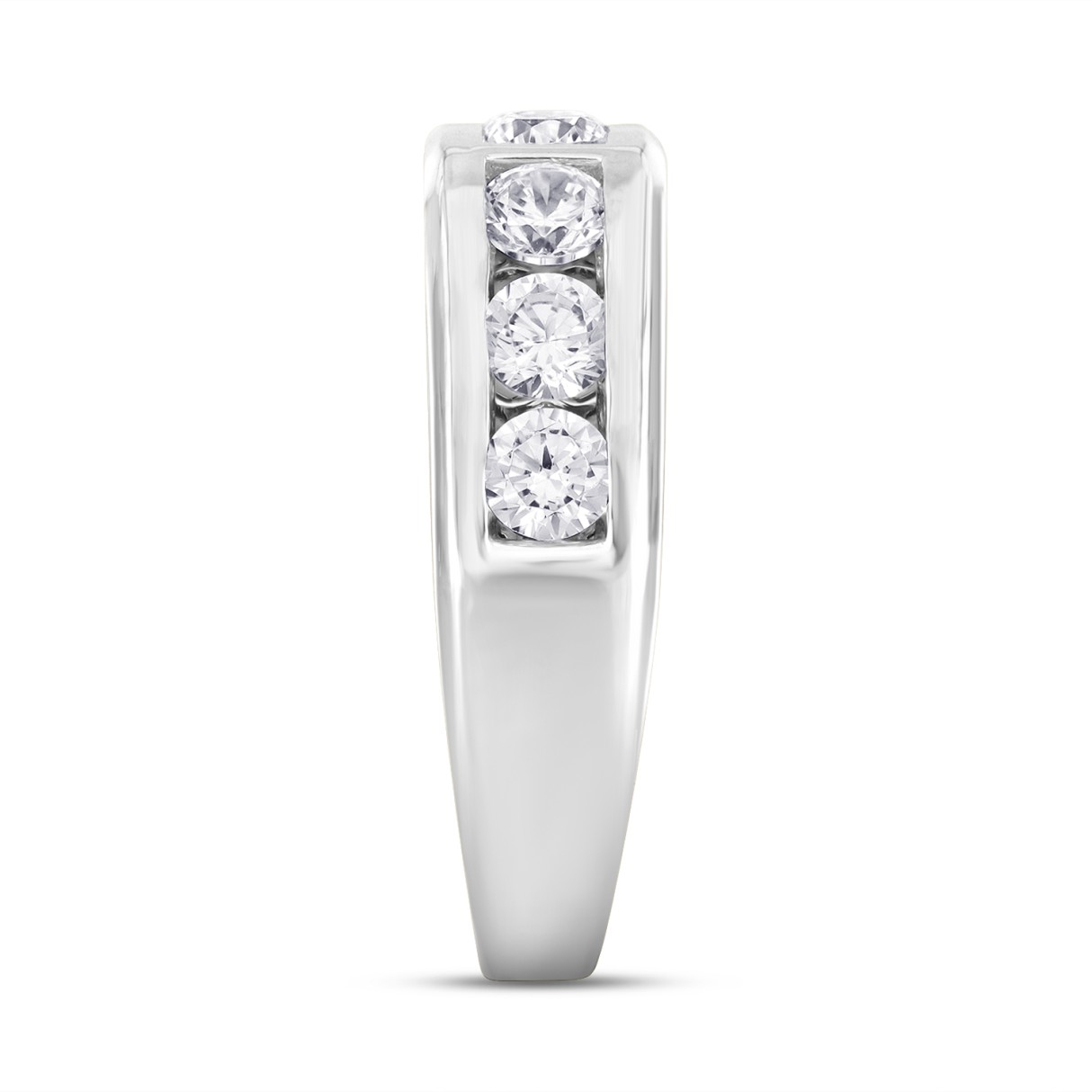 MEN'S RING 2CT ROUND DIAMOND 14K WHITE GOLD