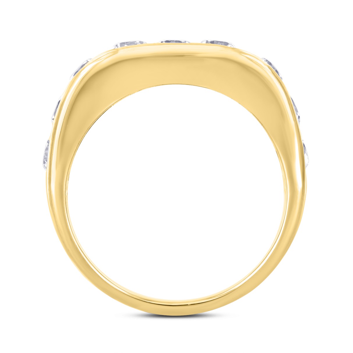 MEN'S RING 2CT ROUND DIAMOND 14K YELLOW GOLD