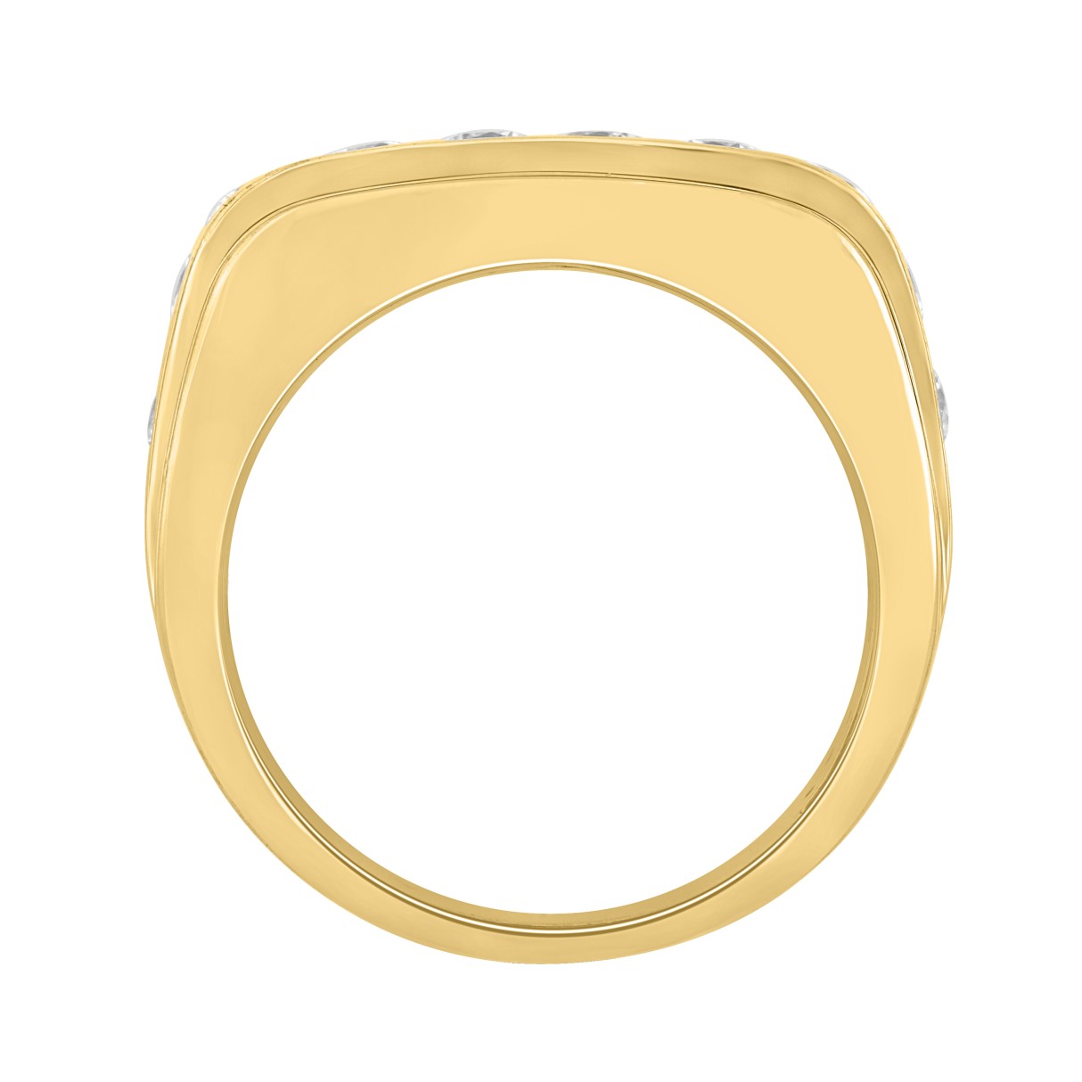 MEN'S RING 1 1/2CT ROUND DIAMOND 14K YELLOW GOLD