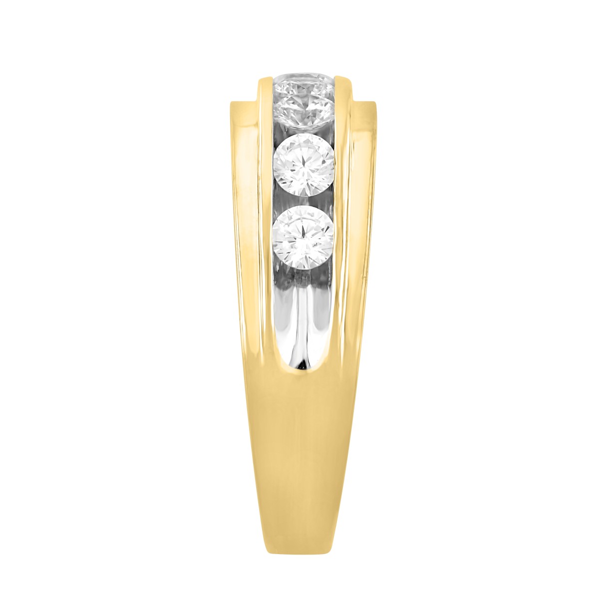 MEN'S RING 1 1/2CT ROUND DIAMOND 14K YELLOW GOLD