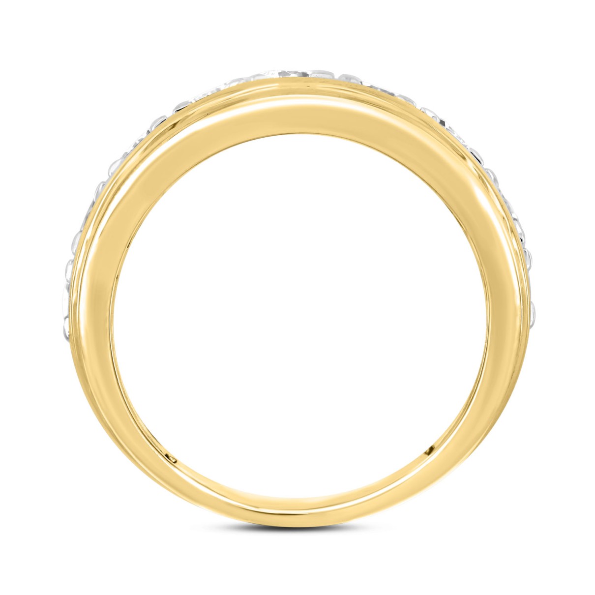 MEN'S RING 2 1/2CT ROUND DIAMOND 14K YELLOW GOLD