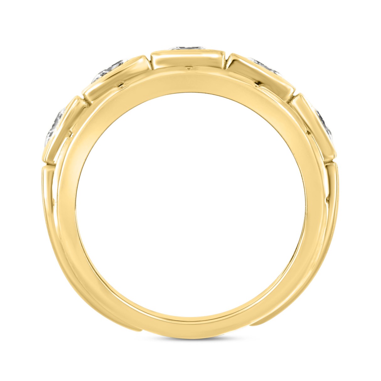 MEN'S RING 2 1/2CT PRINCESS DIAMOND 14K YELLOW GOLD